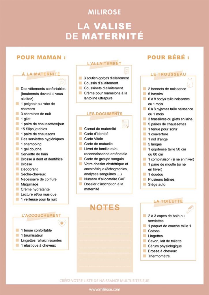 check-list : la valise de maternité